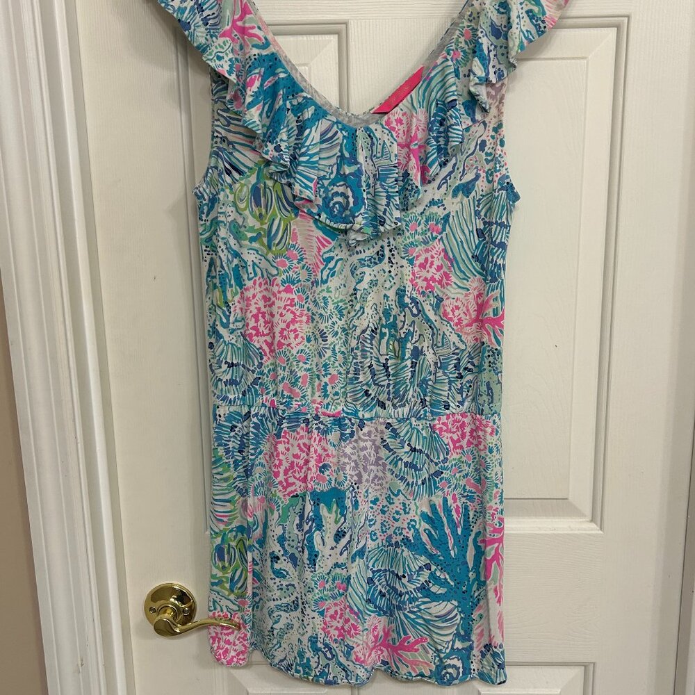 Lilly Pulitzer Alessa Romper Skort, Size S Sink or Swim Pattern